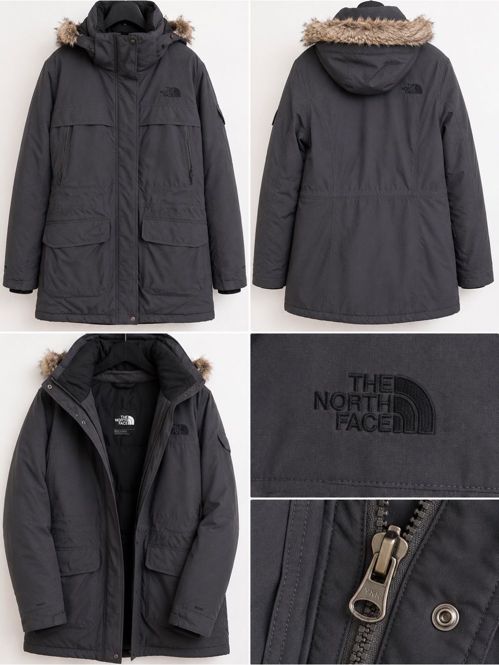 The North Face Charcoal Black Hooded Parka